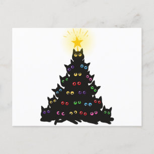 Carte Postale Meowy Noël Chat Arbre de Noël