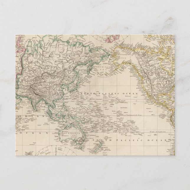 Carte Postale Mercators Projection du monde (Devant)