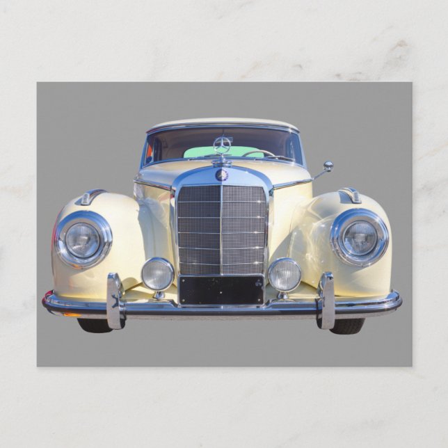 Carte Postale Mercedes Blanches Benz 300 Voiture de luxe (Devant)