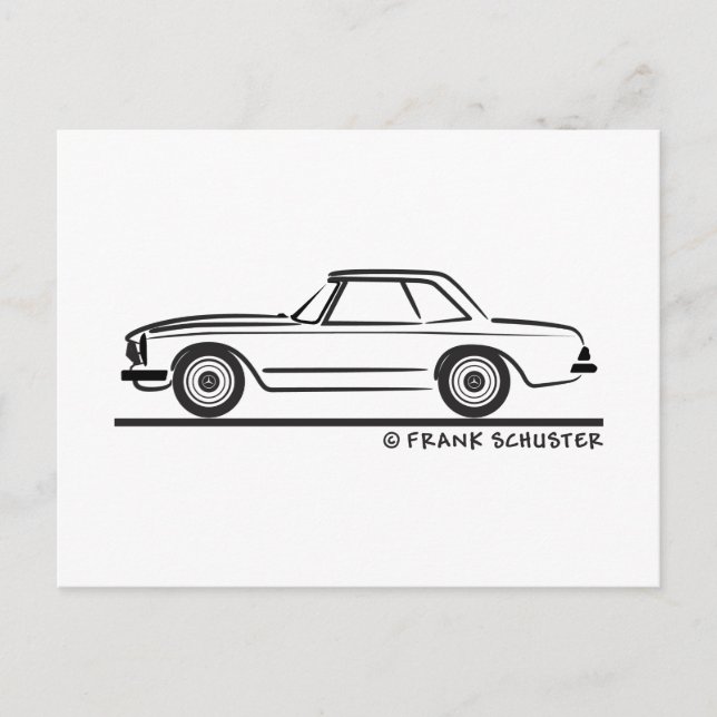 Carte Postale Mercedes SL Pagoda Hardtop (Devant)