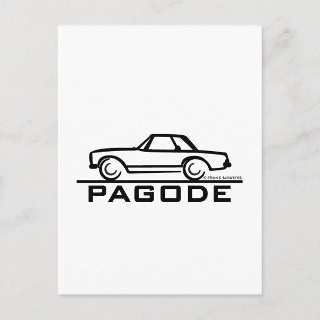 Carte Postale Mercedes SL Pagode avec script (Devant)
