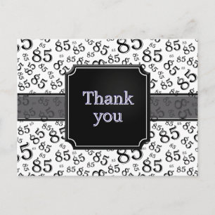 Carte Postale Merci 85 Motif de Numéro Noir/Blanc