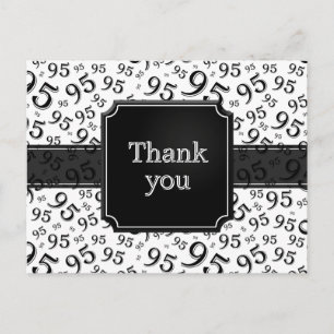 Carte Postale Merci 95 Motif de Numéro Noir/Blanc