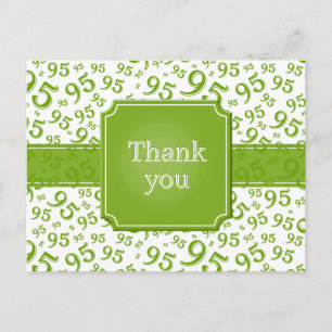 Carte Postale Merci 95 Motif de Numéro Vert/Blanc
