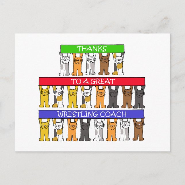 Carte Postale Merci à l'entraîneur de lutte (Devant)