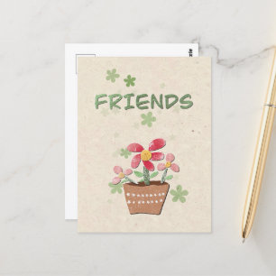 Carte postale Merci à mes amis