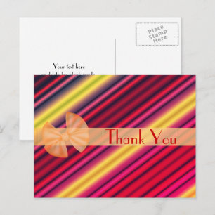 Carte postale Merci à motif rayé coloré
