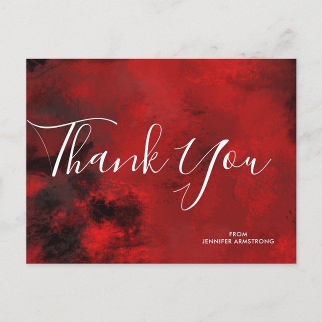 Carte Postale Merci abstrait artistique noir et rouge moderne (Devant)