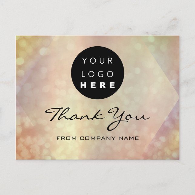 Carte Postale Merci Acheter Holographe Rose Logo (Devant)