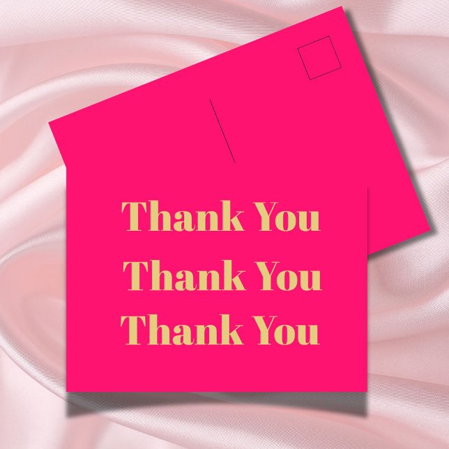 Carte Postale Merci Affaires Rose Code QR Or Personnel  (Créateur téléchargé)