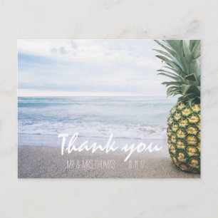Carte postale Merci ananas à main chic
