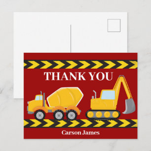 Carte Postale Merci Anniversaire de enfant de camion de construc