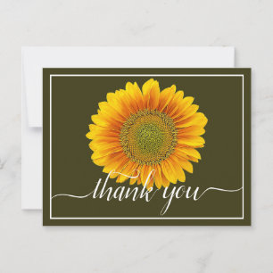 Carte Postale Merci Arrière - plan de la mousse de tournesol jau