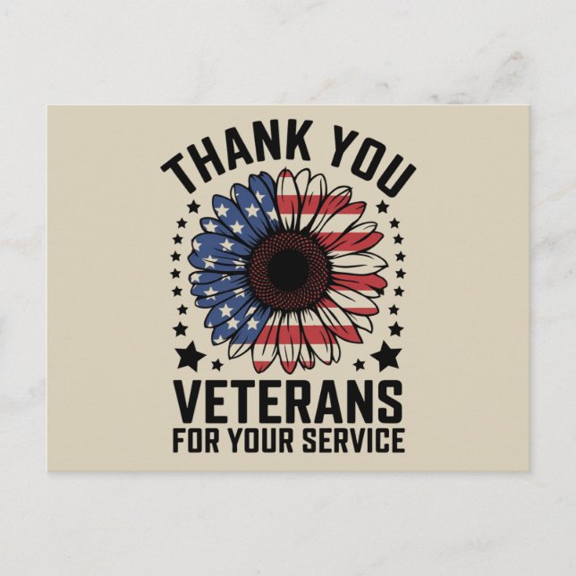 Carte Postale Merci aux vétérans Jour des vétérans militaires du (Devant)