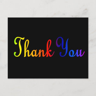 Carte Postale Merci avec des couleurs arc-en-ciel