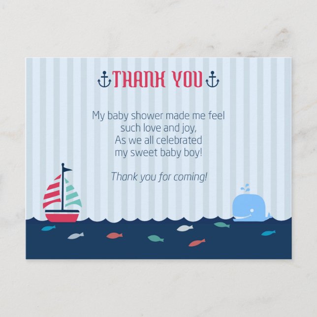 Carte Postale Merci baby shower (Devant)