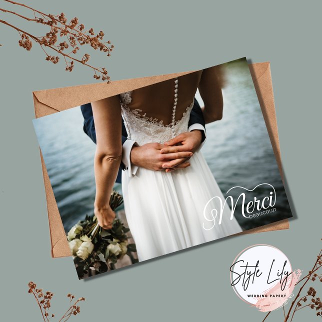 Carte Postale Merci Beacoup Mariage Merci (Créateur téléchargé)