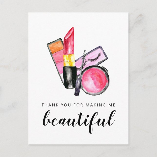 Carte Postale Merci Beau maquillage Artiste Lipstick (Devant)