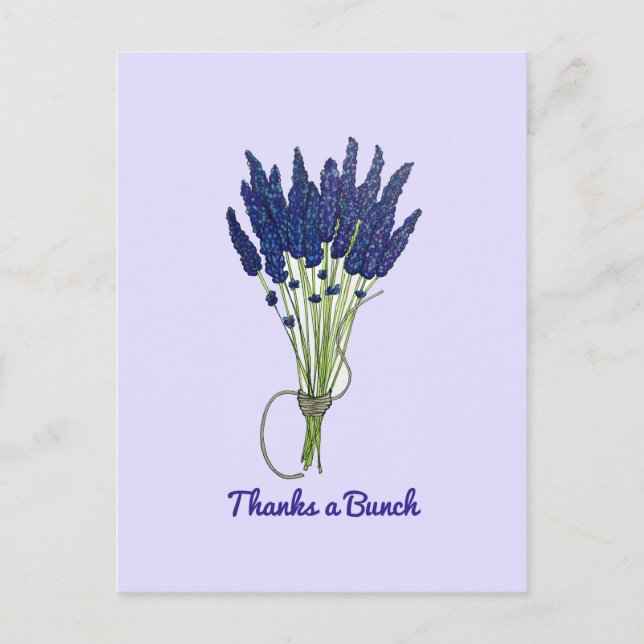 Carte Postale Merci beaucoup Bouquet de fleurs de lavande Merci (Devant)