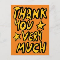 MERCI BEAUCOUP Lettres Bulles Jaune Orange