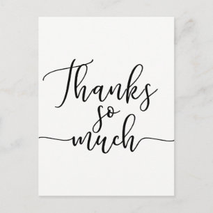 Carte Postale Merci beaucoup merci écriture manuscrite moderne