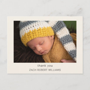 Carte postale Merci bébé moderne Crème