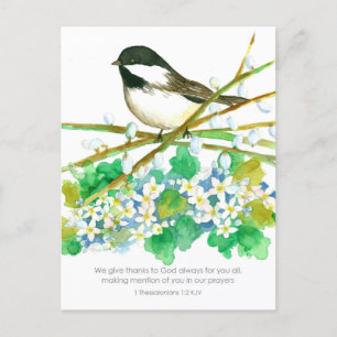 Carte Postale Merci Bible Écriture Thessalonique Chickadee