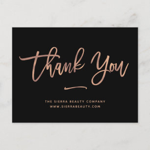 Carte Postale Merci Black Custom Retail Small Business