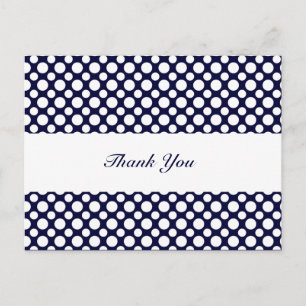 Carte postale Merci bleu blanc Polka-Dots