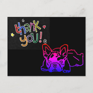 Carte Postale Merci  Bouledogue Français French Bulldog