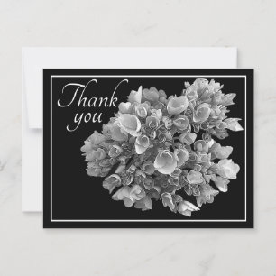 Carte Postale Merci Bouquet d'Hydrangea noir et blanc