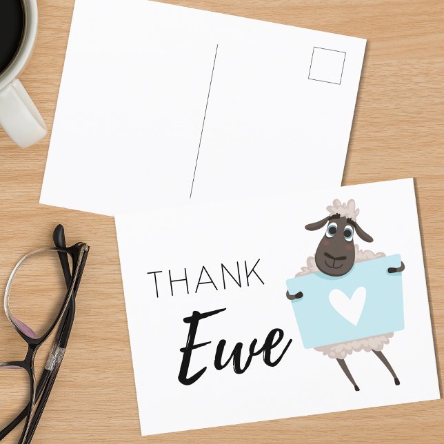 Carte Postale Merci Brebis Bleue au cœur Merci à toi (Créateur téléchargé)
