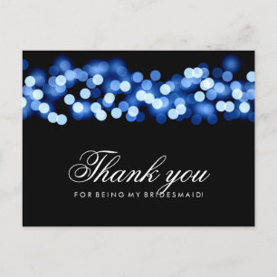 Carte Postale Merci Bridesmaid Blue Hollywood Glam