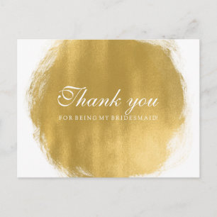 Carte Postale Merci Bridesmaid Gold Paint Look