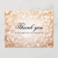 Merci Bridesmaid Parties scintillant lumière