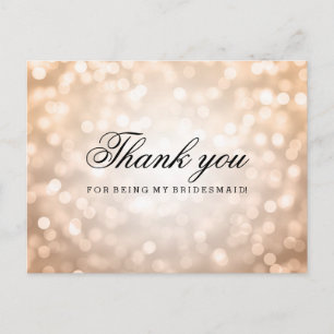 Carte Postale Merci Bridesmaid Parties scintillant lumière