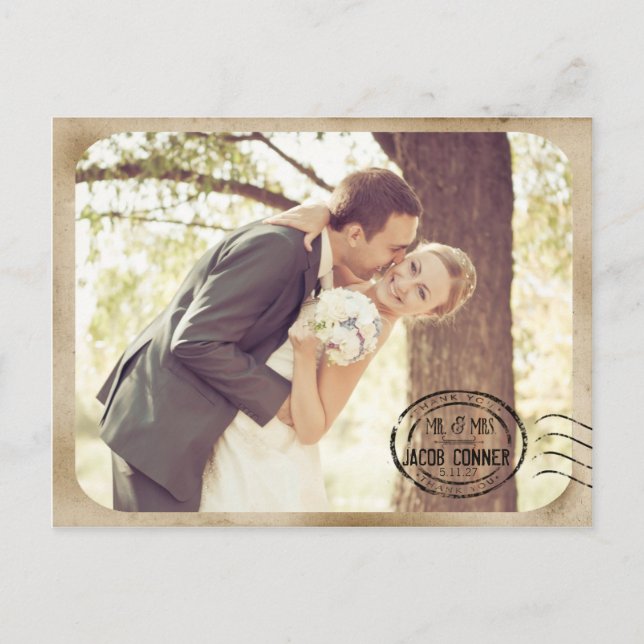 Carte Postale Merci Brown vintage Mariage (Devant)