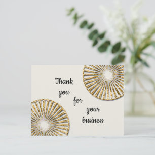 Carte Postale Merci Business Gold Cercles remercie le client