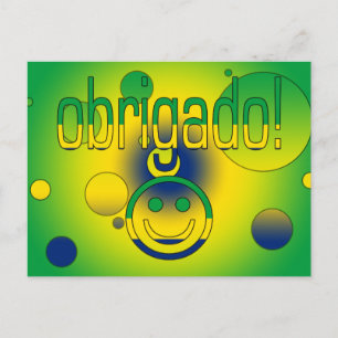 Carte Postale Merci Cadeaux Brésiliens / Obrigado Face