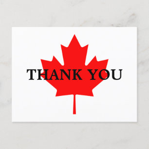 Carte Postale Merci canadien de feuille d'érable rouge