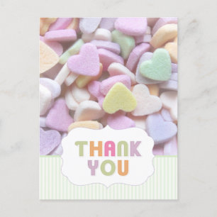 Carte postale Merci Candy Hearts