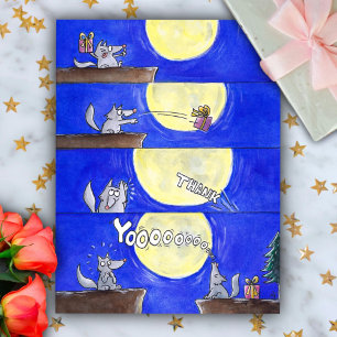 Carte postale Merci Carton Wolf Comic