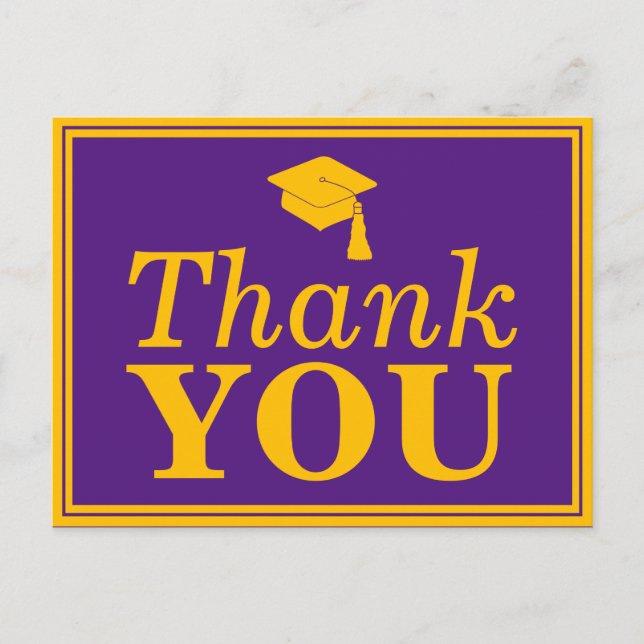 Carte Postale Merci Casquette Purple Gold Grad (Devant)