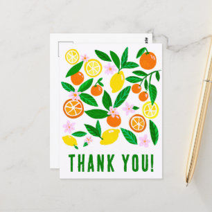 Carte Postale Merci Citrus Célébration Personnalisée Colorée