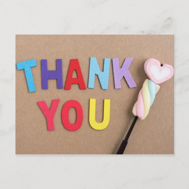 Carte Postale Merci Coeur bonbon (Devant)