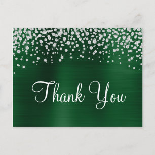 Carte Postale Merci Confetti Diamond Foil Vert foncé