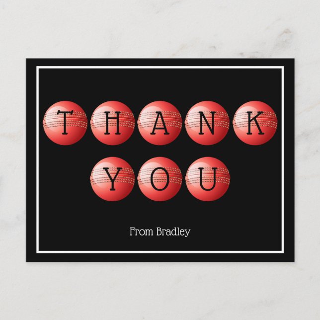 Carte Postale Merci Cricket personnalisé (Devant)