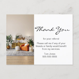 Carte Postale Merci d'affaires pour votre référent immobilier Bu