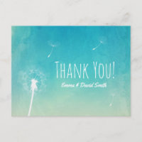 Merci | Dandelion soufflant Elégante aquarelle