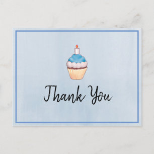 Carte Postale Merci d'anniversaire de Blue Cupcake